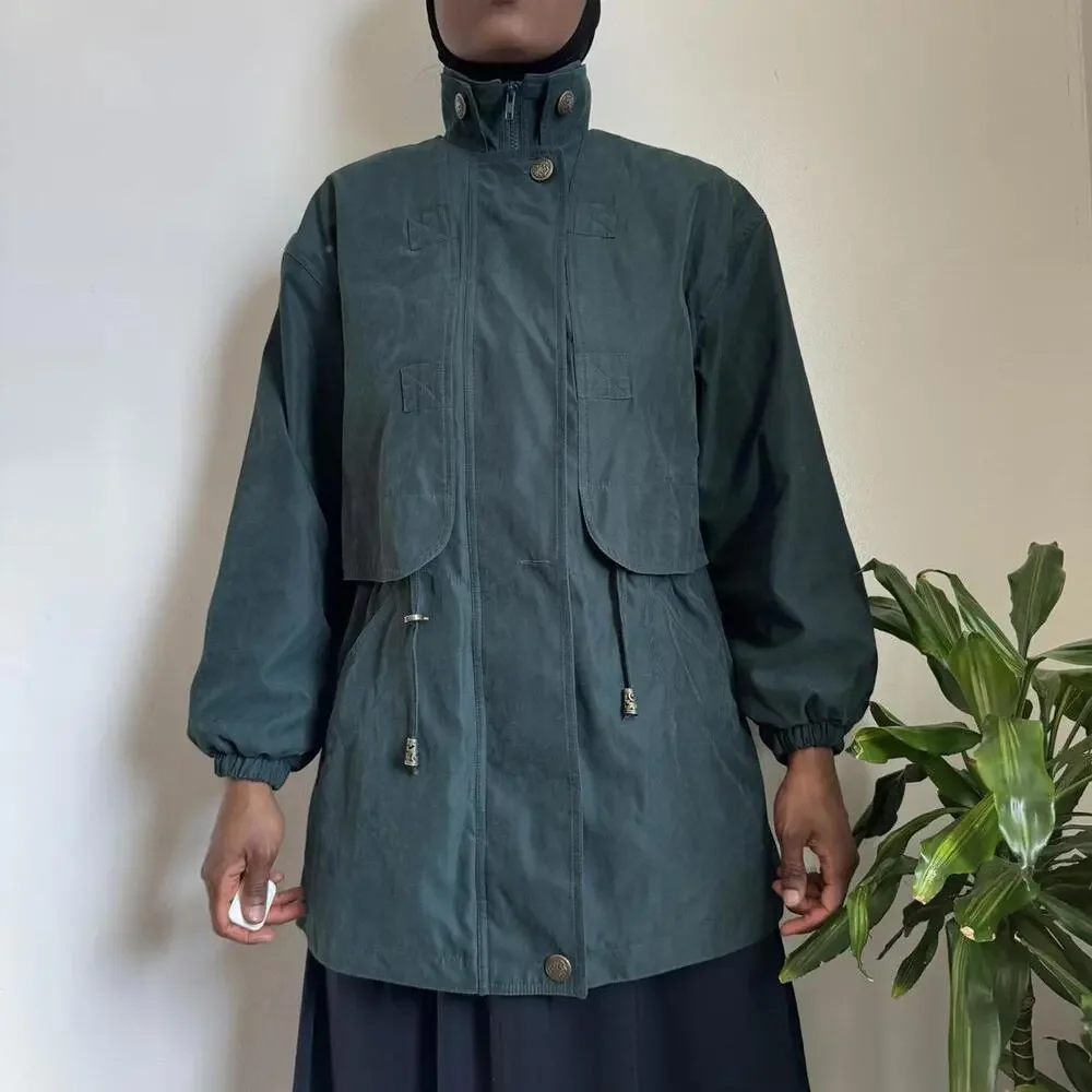 Vintage 90s Forest Green‎ F.S.L. Utility Parka Jacket - S